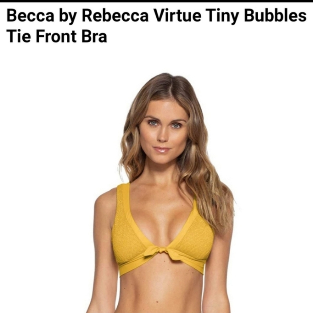 Becca Tiny Bubbles Tie Front Bra Color sunshine New with tags size m